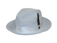 Men's Summer Spring Braid Straw style Hat by BRUNO CAPELO JULIAN JU901 White