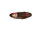Stacy Adams Riccardi Plain Toe Oxford Shoes Animal Print Cognac 25575-221