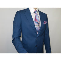 Men Suit BERLUSCONI Turkey 100% Soft Italian Wool Super 180's 2pc #Ber31 Blue