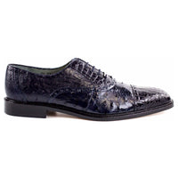 Belvedere Mens Lace Shoes Onesto II Genuine Ostrich Crocodile Navy Blue 1419