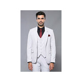 Men 3 Piece Suit WESSI by J.VALINTIN Extra Slim Fit JV4 Silver Gray TURKEY USA