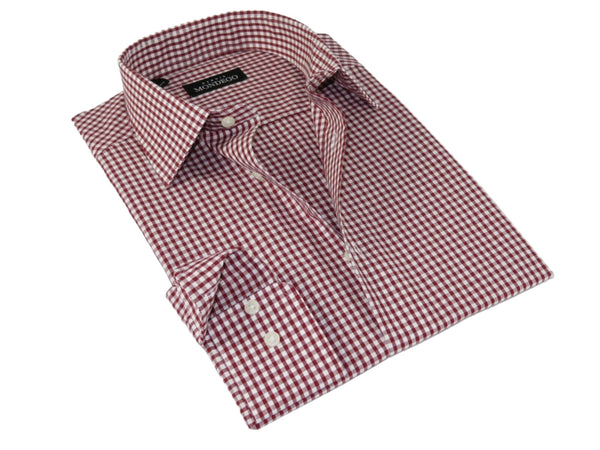Men Mondego 100% Cotton Dress Sport Classic Business shirt A9100 Red checker box