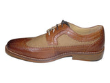 Men's Shoes  Bass Leather Wingtip Lace Clinton Tan 70-10182