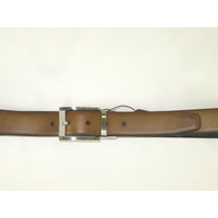 Mens VALENTINI Textured Leather Belt Pin Buckle Reversible sw68 Tan greenish