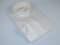 Mens CEREMONIA Pastor Shirt 100% Cotton Turkey Banded Collar #stn 17 hyk Ivory