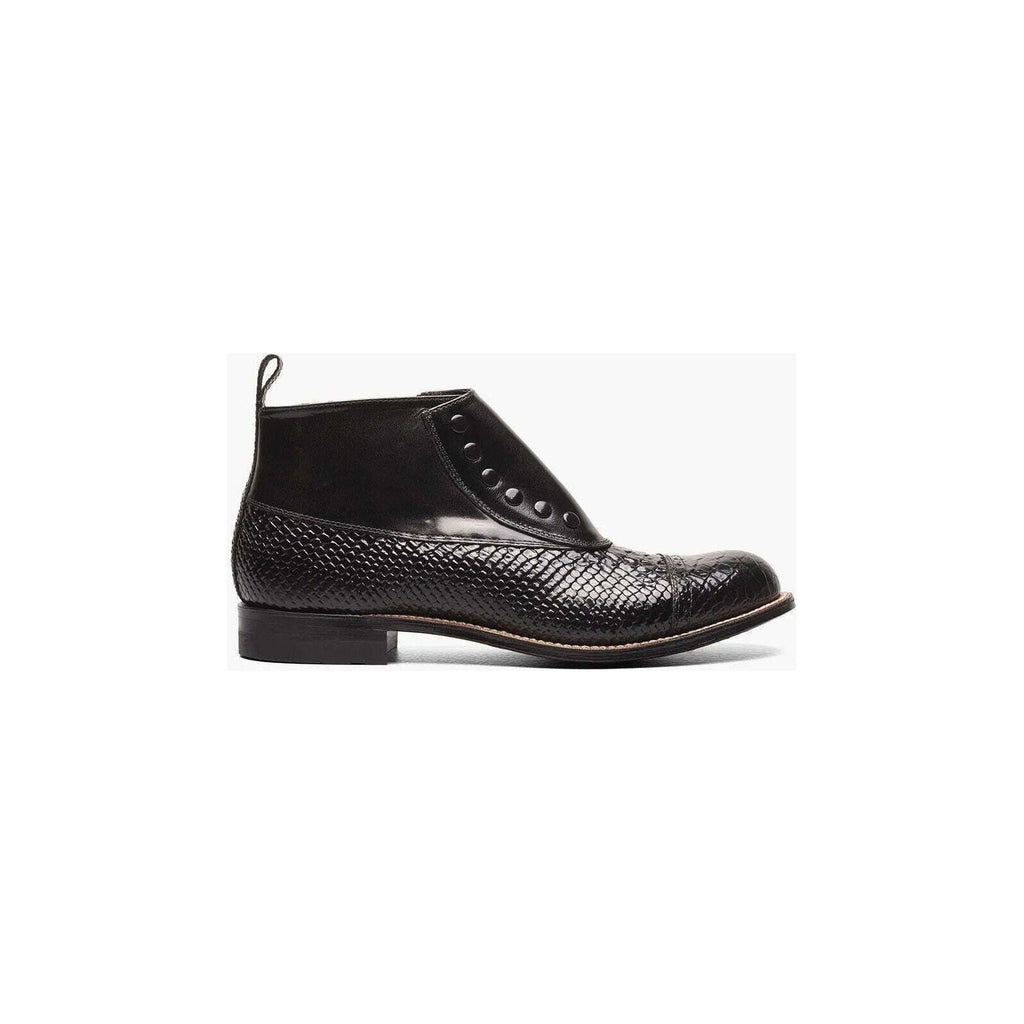 Stacy Adams Madison Spectator Spat Cap Toe Demi Boot Two Tone Black 00109-001