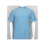Men Dressy T-Shirt  LOG-IN UOMO Soft Crew Neck Corded Short Sleeves 218 Sky Blue