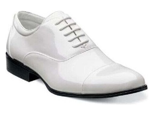 Tuxedo Prom Shoes Stacy Adams Mens Gala Shinny White Patent Leather 24998-122