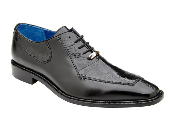 Belvedere Men's Dress Formal Shoes Biagio Black Ostrich Leg , Italian Calf B13