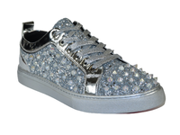 Mens Fancy Shoes By FIESSO AURELIO GARCIA, Spikes Rhine stones 2413 Silver