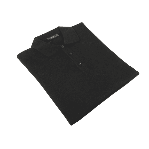 Mens PRINCELY Soft Merinos Wool Sweater Knits Lightweight Polo 1011-40 Black