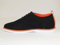 Men Comfort Casual Knit Fabric Wingtip Lace Sneaker Shoes #FRESHORT Black White