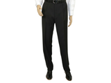 Men's MANTONI Pleated Dress Pants 100% Wool Super 140's Classic Fit  40901 Black