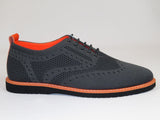 Men Comfort Casual Knit Fabric Wingtip Lace Sneaker Shoes #FRESHORT Gray