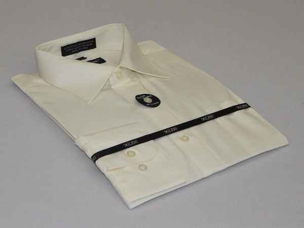 Mens Milani dress shirt soft cotton Blend easy wash business long sleeves Ivory