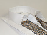 Men CEREMONIA Turkey Shirt 100% Cotton Fancy Rhine Stones #TSV 13 White Slim Fit