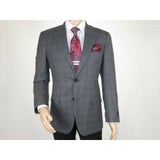 Mens sport Coat APOLLO KING English Plaid 100% Wool super 150's C17 Gray New