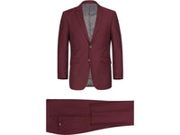 Men RENOIR suit Solid 2 Button Business Formal All Purpose Slim Fit 201-8 Wine