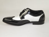 Mens GIORGIO VENTURI Classic Dance Leather Dress Shoes Lace Up 6881 Black White