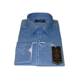 Men's Shirt Oscar Bank Turkey Egyptian Cotton Wrinkle Less 349-780 Blue Pique