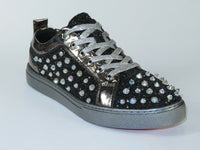 Mens Fancy Shoes By FIESSO AURELIO GARCIA, Spikes Rhine stones 2413 Black