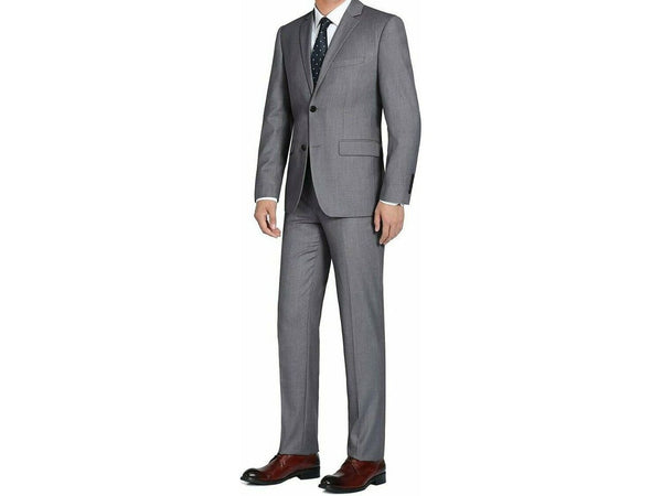 Men Renoir Suit Separate Super 140 Wool Two Button Classic Fit 508-3 Mid Gray