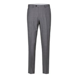 Men Renoir Flat Front Pants 100% Wool Super 140's Classic Fit 508-3 Mid gray