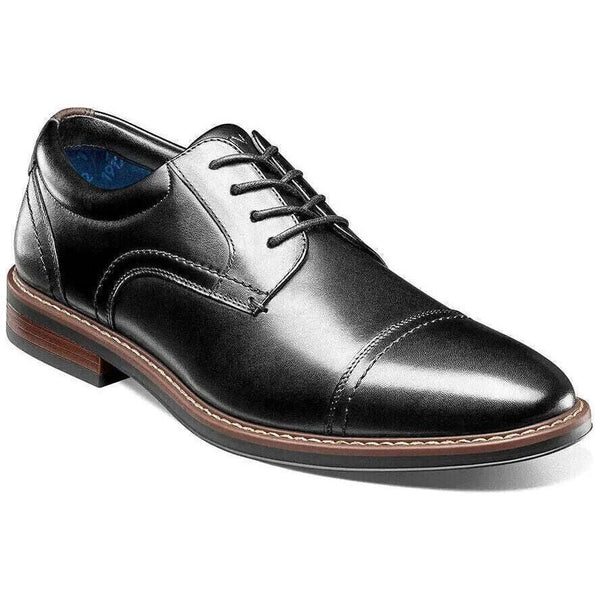 Nunn Bush Centro Flex Cap Toe Oxford Leather Shoes Dressy Black 84984-001
