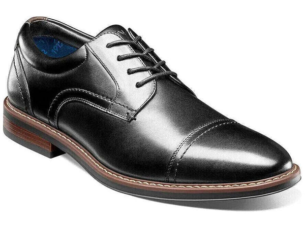 Nunn Bush Centro Flex Cap Toe Oxford Leather Shoes Dressy Black 84984-001