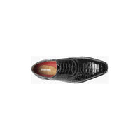 Stacy Adams Riccardi Plain Toe Oxford Shoes Animal Print Leather Black 25575-001