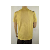 Mens Stacy Adams Italian Style Knit Woven Shirt Short Sleeves 3112 Honey Beige