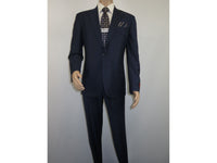 Men Suit BERLUSCONI Turkey 100% Soft Italian Wool Super 180's #Ber28 Navy Blue