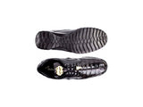 Mens Belvedere Vasco Hornback Crocodile Sneaker Shoes Lace Black 336122