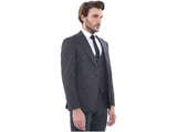 Mens Fashion Suit WESSI by J.VALINTIN European Slim Fit 3pc 125-10 Charcoal