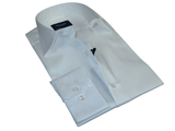 Men 100% Sateen Cotton Shirt Manschett Quesste Turkey Slim Fit 4010-02 White