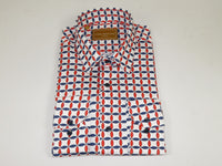 Men 100% Cotton Sports Shirt CIERO MONTERO Turkey Dress/Casual #5072-01 Red Blue