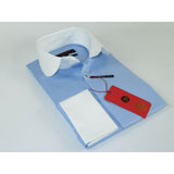 Men's Axxess Turkey 100% Egyptian Cotton Shirt English Curve Collar 222-24 Blue