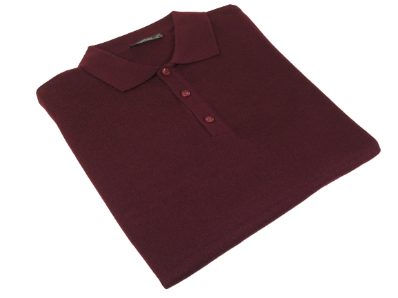 Mens PRINCELY Soft Merinos Wool Sweater Knits Lightweight Polo 1011-40 Burgundy