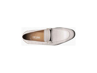 Stacy Adams Ferdinand Moc Toe Bit Slip On Dressy Men's Shoes White 25455-100