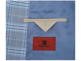 Mens Suit RENOIR English Plaid Window Pane Stretch Slim Fit Comfort 293-3 Blue