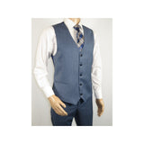 Men Suit BERLUSCONI Turkey 100% Italian Wool Super 180's 3pc Vested #Ber4 Navy