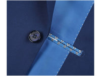 Men RENOIR suit Solid 2 Button Business Formal All Purpose Slim Fit 201-20 Blue