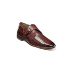Stacy Adams Rapino Plain Toe Monk Strap Shoes Animal Print Cognac 25637-221