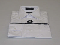 Mens Milani dress shirt soft cotton Blend easy wash business long sleeves white