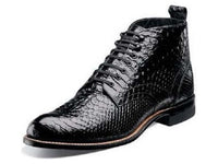 Men Stacy Adams Madison Boot High Top Anaconda Print Leather 00057-001  Black
