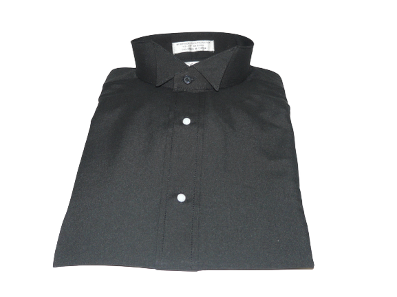 Men's Tuxedo shirt By CLASSIX Wing Tip Formal Plain Front After Six M14 Black