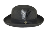 Men Bruno Capelo Summer Spring Soft Straw Style Hat Godfather GF200 Black