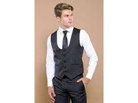 Men 3pc European Vested Suit WESSI by J.VALINTIN Extra Slim Fit JV28 black gray