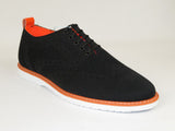 Men Comfort Casual Knit Fabric Wingtip Lace Sneaker Shoes #FRESHORT Black White