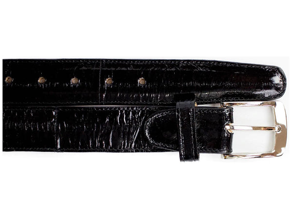 Men's Belvedere Belt Genuine Eel Hand Made Style 2002 Black